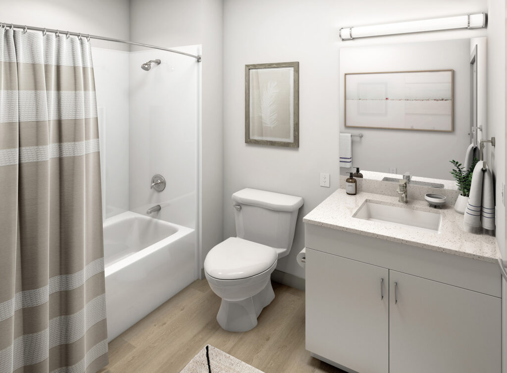 bathroom at the hive render
