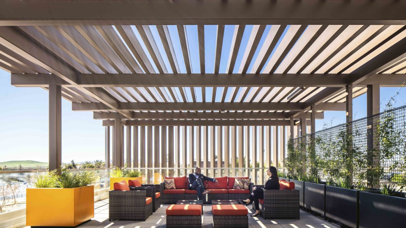 Outside seating area for Solano County Transportation