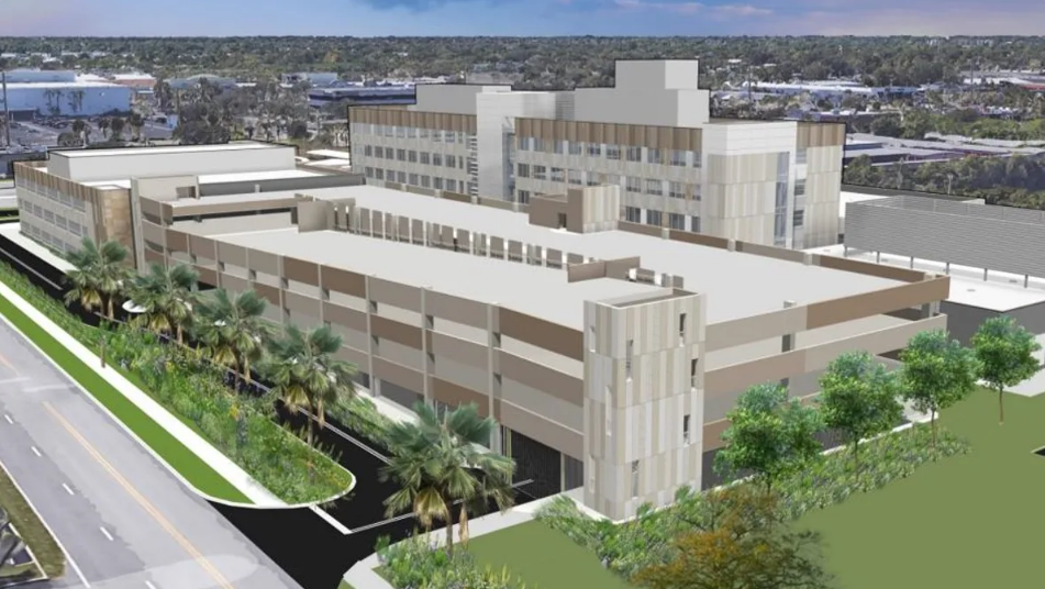A rendering shows the new medical complex in Brevard County, Florida, which Gilbane Building Co. broke ground on recently.