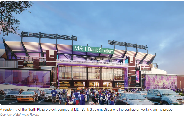 A rendering of the North Plaza project, planned at M&T Bank Stadium